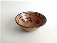  کاسه سفالی میبد کاردست نقاشی شده لعابدار 