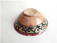  کاسه سفالی میبد کاردست نقاشی شده لعابدار 
