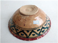  کاسه سفالی میبد کاردست نقاشی شده لعابدار 