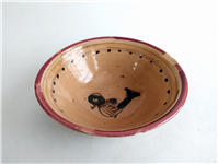  کاسه سفالی میبد کاردست نقاشی شده لعابدار