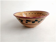  کاسه سفالی میبد کاردست نقاشی شده لعابدار