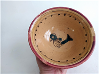  کاسه سفالی میبد کاردست نقاشی شده لعابدار