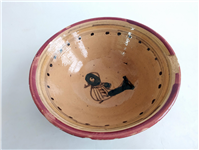  کاسه سفالی میبد کاردست نقاشی شده لعابدار