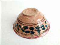 کاسه سفالی میبد کاردست نقاشی شده لعابدار 