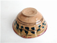 کاسه سفالی میبد کاردست نقاشی شده لعابدار 