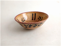  کاسه سفالی میبد کاردست نقاشی شده لعابدار