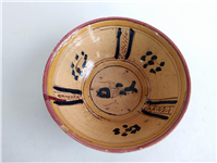  کاسه سفالی میبد کاردست نقاشی شده لعابدار