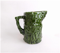 پارچ قدیمی سفال لعابی طرح تنه درخت سبز