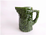 پارچ قدیمی سفال لعابی طرح تنه درخت سبز