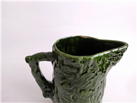 پارچ قدیمی سفال لعابی طرح تنه درخت سبز