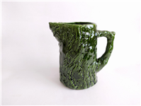 پارچ قدیمی سفال لعابی طرح تنه درخت سبز