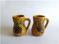  جفت لیوان سرامیکی طرح گل قدیمی زیبا 