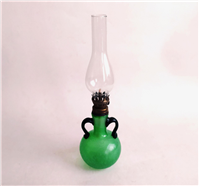 چراغ نفتی سبز (رنگ شده) دو دسته زیبا 