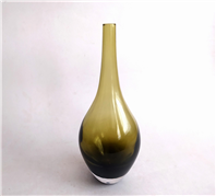  سالونگ یا گلدان بزرگ شیشه ای زیتونی