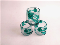  شمعدان دست ساز شیشه ای قدیمی