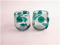  شمعدان دست ساز شیشه ای قدیمی