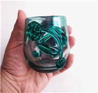  شمعدان دست ساز شیشه ای قدیمی