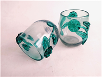  شمعدان دست ساز شیشه ای قدیمی