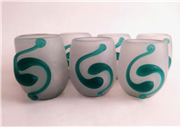  شمعدان شیشه ای قدیمی کاملا دستساز