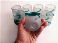  شمعدان شیشه ای قدیمی کاملا دستساز