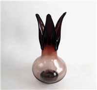 گلدان دست ساز سایز بزرگ زرشکی قدیمی