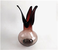 گلدان دست ساز سایز بزرگ زرشکی قدیمی