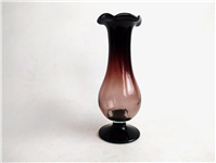 گلدان پایه دار لاله ای قدیمی دستساز زرشکی