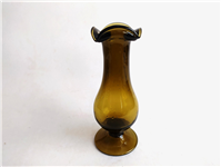 گلدان پایه دار لاله ای قدیمی دستساز قهوه ای