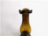 گلدان پایه دار لاله ای قدیمی دستساز قهوه ای