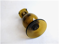 گلدان پایه دار لاله ای قدیمی دستساز قهوه ای