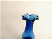 گلدان پایه دار لاله ای قدیمی دستساز لاجوردی