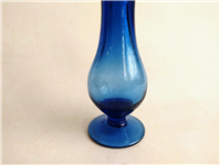 گلدان پایه دار لاله ای قدیمی دستساز لاجوردی