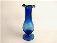 گلدان پایه دار لاله ای قدیمی دستساز لاجوردی