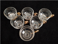  یکدست فنجان قدیمی طلایی همراه با قاشق 