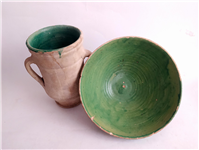 خمره و تغار یا کاسه بسیار قدیمی لعابدار