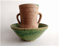 خمره و تغار یا کاسه بسیار قدیمی لعابدار