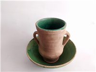 خمره و تغار یا کاسه بسیار قدیمی لعابدار