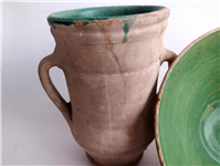 خمره و تغار یا کاسه بسیار قدیمی لعابدار