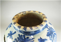 مرتبونی یا روغن دان بسیار کهنه قاجاری لعابی