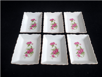 6 عدد کره خوری ژاپنی قدیمی گل سرخی 