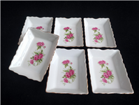 6 عدد کره خوری ژاپنی قدیمی گل سرخی 