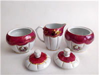 جفت قندان و شکرریز دل و دلبر لاکی قدیمی