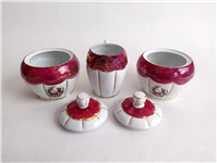 جفت قندان و شکرریز دل و دلبر لاکی قدیمی