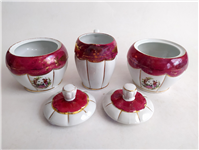 جفت قندان و شکرریز دل و دلبر لاکی قدیمی