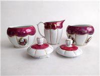 جفت قندان و شکرریز دل و دلبر لاکی قدیمی