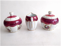 جفت قندان و شکرریز دل و دلبر لاکی قدیمی