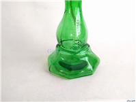 چراغ نفتی قدیمی پایه بلند رنگ شده سبز 