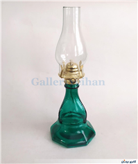 چراغ نفتی قدیمی پایه بلند سالم رنگ شده