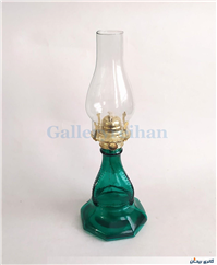 چراغ نفتی قدیمی پایه بلند سالم رنگ شده