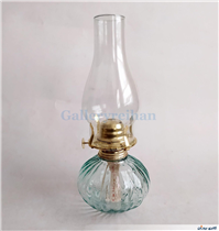 چراغ نفتی زیبا طرح شیاردار سبز آبی کمرنگ